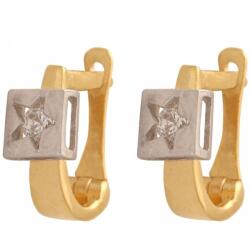 Lovrin Arany fülbevaló 585 fehér arannyal, csillag cirkóniával, angol kapcsos (Lovrin 13074)