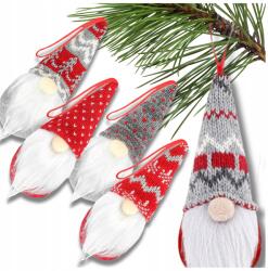  Karácsonyi függő manó Mikulás 15 cm törpe szett 4 db akasztáshoz (Świąteczny skrzat Mikołaj 15 cm krasnal)