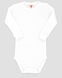 Makoma Csecsemő body bordázott fehér hosszú ujjú 68cm