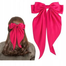  Hajdísz hosszú szalagokkal - XXL szatén csat - Fukszia (03568)