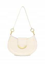  Női félkör alakú kézitáska váll- és kézpánttal Pu Fehér (KMEC86)