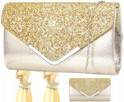 EdiBazzar Arany Borítéktáska Csillogó postás táska női csillámos névjegykártyatartó kicsi (Torebka Błyszcząca Kopertówka)