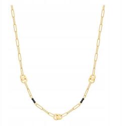 Lovrin Arany 585 nyaklánc "claps" típusú, lemezes karikákkal és fekete kővel díszítve (61108537)