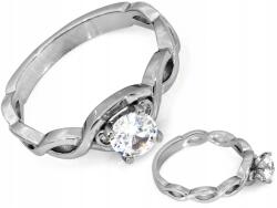 Lovrin 925-ös ezüst gyűrű fehér cirkónia kövekkel, áttört sínnel, r14-es méret ajándék
