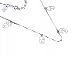 Lovrin 925-ös ezüst nyaklánc áttört arcokkal, divatos mintájú ajándék medállal (Lovrin 64142)