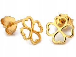 Lovrin Ezüstözött, aranyozott lóhere fülbevaló, 925-ös, 1.00g, ajándékba