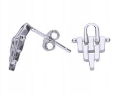 Lovrin 925-ös ezüst fülbevaló, háromszög alakú, pálcikás, stekkeres, egyedi mintával, ajándéknak is kiváló (Lovrin 63054)