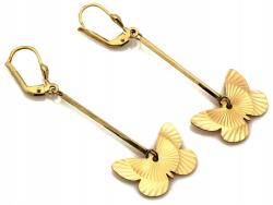 Lovrin Arany 585-ös, hosszú, lógó fülbevaló pillangóval, divatos, angol kapcsos (Lovrin)
