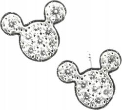 Lovrin 925-ös ezüst fülbevaló, finom Mickey egér mintával, cirkónia kövekkel, női ajándék