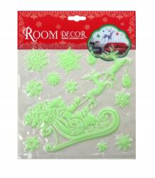 Allbag 3D Fluoreszkáló Karácsonyi Mikulás Ablakmatrica Világító Matrica (NAKLEJKA134)