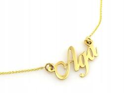 Lovrin Nyaklánc 585-ös aranyból, Aga névvel, r44 sima lemez, celeb stílusú, 14k (58802636)