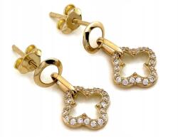 Lovrin Arany női fülbevaló 585 kövekkel, virág mintás, márkás, 14 karátos (45934294)