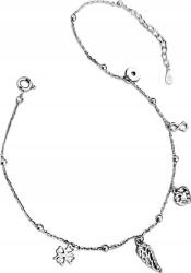 Lovrin 925-ös ezüst bokalánc, lábra való, cirkónia köves, modern stílusú, charmokkal (Lovrin 74488)