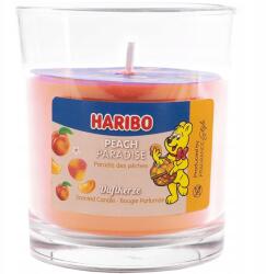 HARIBO Illatgyertya üvegben, ajándék barackos zselécukorka Haribo Peach Paradise (4262399025361)