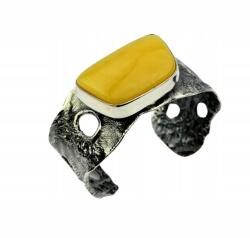  Egyedi Nagy Karkötő Ezüst Mézszínű Borostyánnal