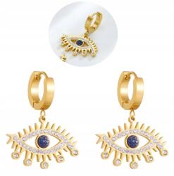 EdiBazzar Aranyozott 18K retro Fülbevaló sebészeti acélból 316L boho lógós (Kolczyki Złote ze stali chirurgicznej)