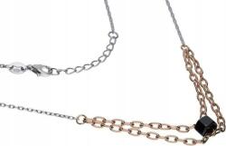 Lovrin Ezüst nyaklánc 925 dupla láncos kerámia medállal, divatos mintával (Lovrin 51196)