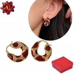 Aranyozott női fülbevaló cirkónia kövekkel, aranyozott ékszer nőknek, ajándék - allegro - 4 975 Ft