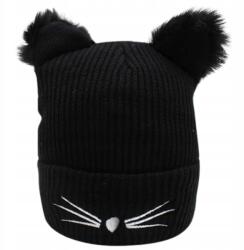 EdiBazzar Fekete téli sapka őszi cica macska fülekkel, cuki, meleg, divatos női (5905884079003)