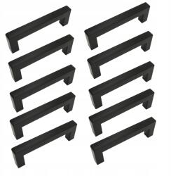 B&B 10 x Klasszikus bútorfogantyú 96 mm fekete Fém fogantyú szekrényhez (Z10 U102 L96 CZ)