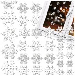 27 darabos karácsonyi ablakmatrica készlet, hópehely ablakdísz (Zestaw Świątecznych Naklejek na szybę)