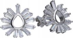 Lovrin 925-ös ezüst fülbevaló bagett csiszolású cirkónia kövekkel, eredeti, könnycsepp alakú, stekkeres (Lovrin 45953)