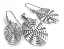 Lovrin 925-ös ezüst szett, fülbevaló és medál nagy, ovális lemezekkel, ajándékba (Lovrin)