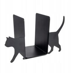 Szett 2 db könyvtámasz macska cicás fekete loft ajándék macskabarátnak (Podpórki do książek Spacerujący kot Zestaw)