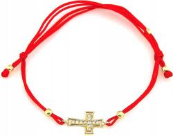 Lovrin Arany karkötő 585 zsinóros kereszttel, cirkónia kövekkel, 14k, egyedi design, ajándék