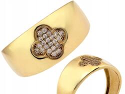 Lovrin Arany gyűrű karikás fazonban 585-ös, cirkónia kövekkel, népszerű, modern, divatos r18 (Lovrin)