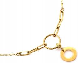 Lovrin Arany nyaklánc 585 kerek medállal és karikával r45 14K divatos minta ajándékba