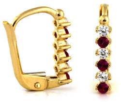 Lovrin Arany fülbevaló 585 kétszínű cirkónia sorral, modern design nőknek (Lovrin 62564)