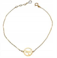 Lovrin Arany női karkötő 585-ös, celebkarkötő karikával és szitakötővel, 14 karátos, ajándékba (64285766)