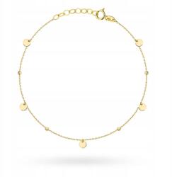 Lovrin Finom, 585-ös aranyból készült láncos karkötő, karikákkal és gyémántcsiszolású golyókkal, 14 karátos (Lovrin)