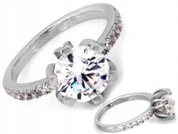 Lovrin 925-ös ezüst gyűrű nagy, kerek kővel r14 fehér cirkónia 3, 02g