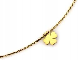 Lovrin Ezüst nyaklánc, aranyozott 925-ös, celebritás stílusú, sima lóherével, 45 cm hosszú