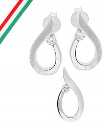 Lovrin Ezüst ékszerszett 925 csepp formájú fehér cirkóniával, különleges ajándéknak (Lovrin)