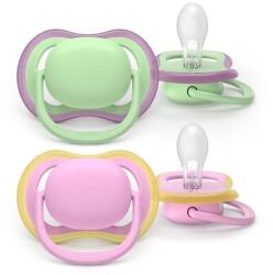 Philips Set 2 suzete Philips Avent Ultra Air SCF087/12 care lasa pielea bebelusului sa respire, ortodontice, fara BPA, 6-18 luni, colorat (SCF087/12)