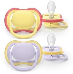 Philips Set 2 suzete Philips Avent Ultra Air SCF087/03 care lasa pielea bebelusului sa respire, ortodontice, fara BPA, 0-6 luni, colorat (SCF087/03)