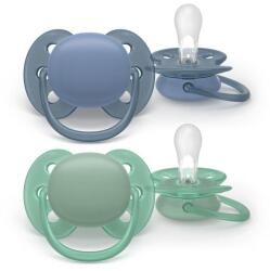 Philips Set 2 suzete Philips Avent Ultra Soft SCF091/42, cu disc flexibil, pentru pielea sensibila a bebelusului, ortodontice, fara BPA, 0-6 luni+, colorat (SCF091/42)