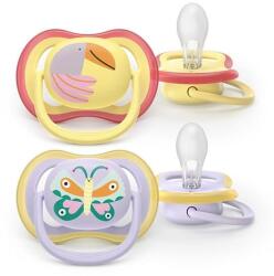 Philips Set 2 suzete Philips Avent Ultra Air SCF087/04 care lasa pielea bebelusului sa respire, ortodontice, fara BPA, 0-6 luni, colorat (SCF087/04)