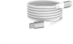 Winner Group WG - Type-C-C típusú adatkábel, 1 méter, 3A, 60W, mágneses önbehúzó, fehér színű (12897)