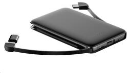 WINNER GROUP-WG WG - Power Bank 5000 mAh, Micro USB C-típusú kábel Lightning adapter, fekete (7741)