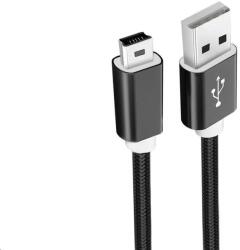 Winner Group WG - Adatkábel USB Mini-B (5 pólusú)-USB-A / 1m / nejlon fonott / fekete (11118)