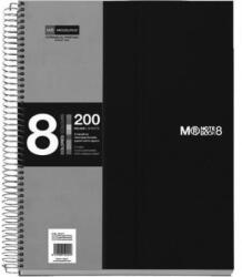 Miquelrius A5 8x25lapos vonalas fekete spirálfüzet