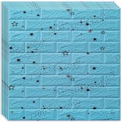 HOZRO 20 db-os HOZRO öntapadós 3D tapéta szett, téglautánzat modell, 10, 78 négyzetméter alapterületű, modern dizájn, nagyon könnyen felhelyezhető, Blue Stars (TAPET53-20BUC)