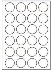 CDRmarket Öntapadó címkék 45 mm, 24 címek, A4, 100 ív, kerek (R0ECO.4545kA)