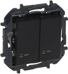 Legrand Niloé Step kettős váltókapcsoló jelzőfénnyel, fekete - 863518B (863518B)