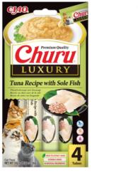 Inaba Foods Churu Luxury Recompensa Cremoasa Reteta Cu Ton Si Peste Limba De Mare, 4 x 14 g