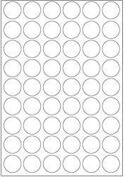 CDRmarket Öntapadó címkék 30 mm, 54 címek, A4, 100 ív, kerek (R0ECO.3030kA)